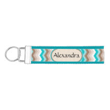 Turquoise Chevron Zigzag Nombre Personalizado Clav