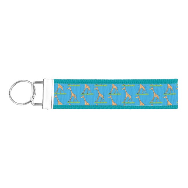 Llavero De Pulsera Una jirafa alegre con personalizado de mariposa (Llaves lado izquierdo)