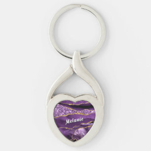 Llavero de Purpurina Dorada Regalo Personalizado N