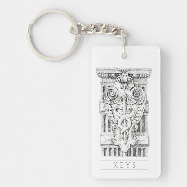 Llavero de rectángulo acrílico CADUCEO (Frente)