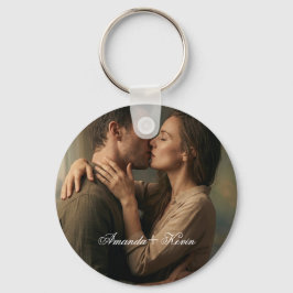 Llavero de regalo con foto de pareja y nombre pers