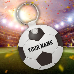 Llavero de regalo de balón de fútbol con nombre pe