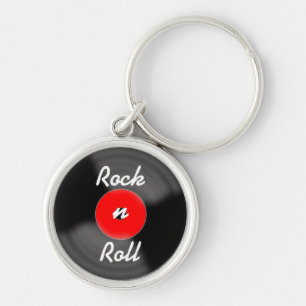 Llavero de registro de Rock N Roll rojo