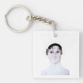 Llavero de retrato en acuarela de Jane Austen.