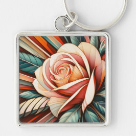 Llavero de Rosa Art Deco