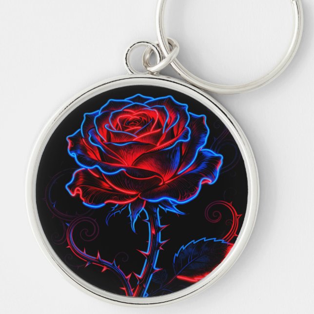 Llavero de Rosa de Neón (Frente)