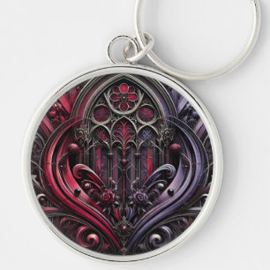 Llavero de Rosa Gótica con Diseño Elegante