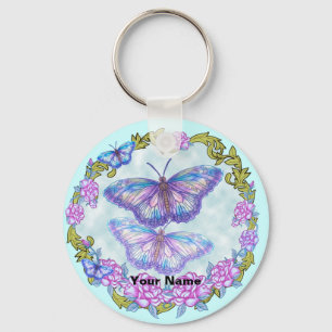 Llavero de rosas mariposa