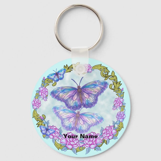 Llavero de rosas mariposa (Anverso)