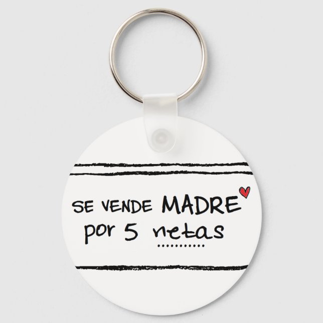 Llavero de "se vende madre por 5 netas" (Anverso)