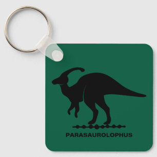 Llavero de silueta de dinosaurio Parasaurolophus