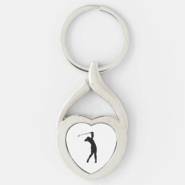 Llavero de silueta de golf idea de regalo pequeño 