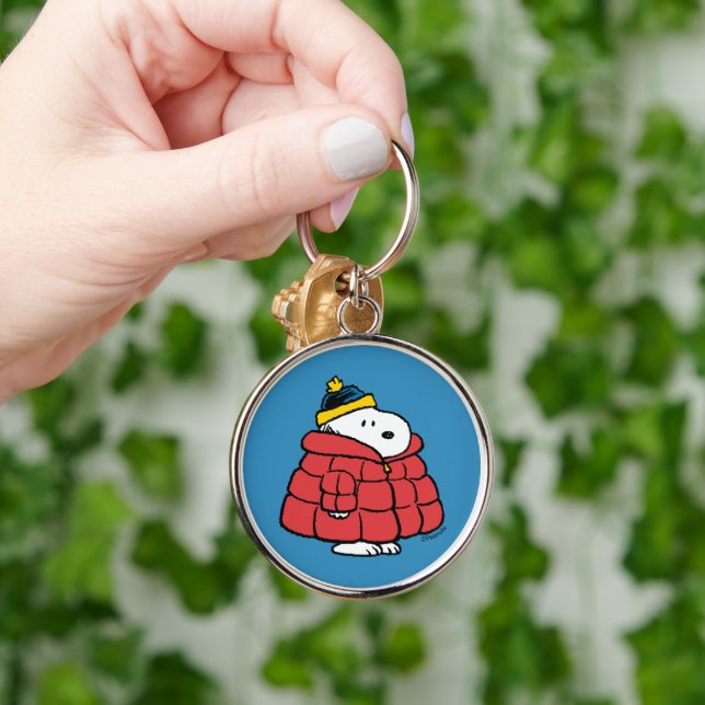 Llavero de Snoopy Invierno con Abrigo Hinchado (Mano)
