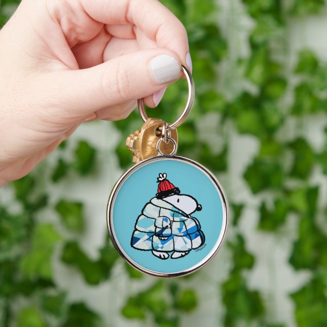 Llavero de Snoopy Invierno con Abrigo Hinchado (Mano)