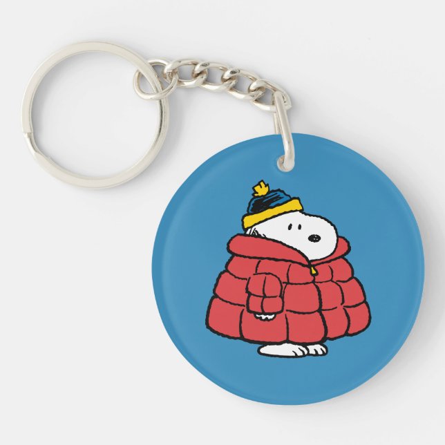 Llavero de Snoopy Invierno con Abrigo Hinchado (Frente)