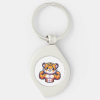 Llavero de Tatuaje Temporal de Tigre Fuerte