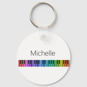 Llavero de teclado de piano y notas musicales