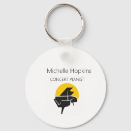 Llavero de Teclado de Piano y Notas Musicales