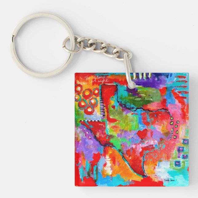 Llavero de Tejas de Jones exfoliado (Frente)