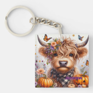 Llavero de ternera Highland personalizado en acríl