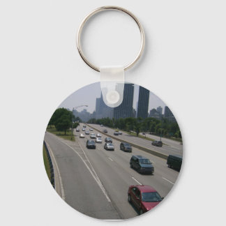 Llavero de tráfico de camino al trabajo