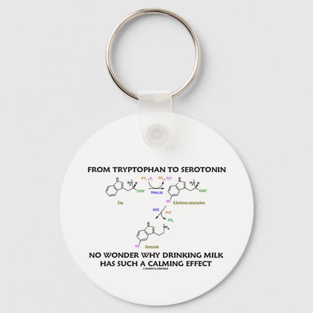 Llavero De Tryptophan A Serotonina (Humor Químico) (Anverso)