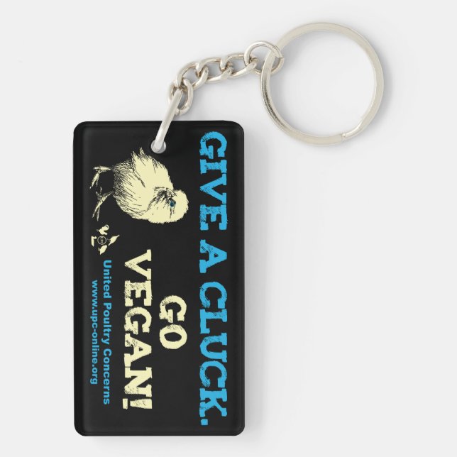 Llavero Dé un cloqueo. ¡Va el vegano! (Atrás)