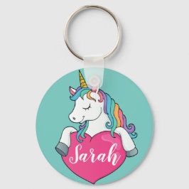 Llavero de unicornio lindo con nombre de niña pers