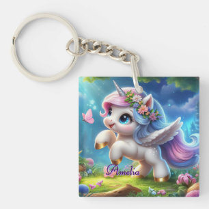 Llavero de Unicornio Personalizado Regalo con Nomb