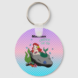 Llavero De vuelta a la escuela con sirenas y el mar