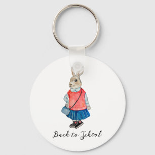 Llavero De vuelta a la escuela elegante conejito de fantas