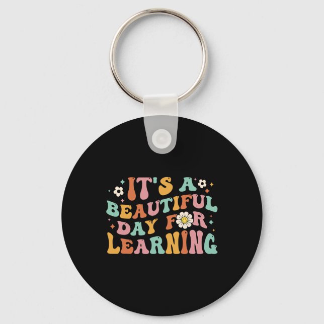 Llavero De vuelta a la escuela es un bello día para aprend (Anverso)