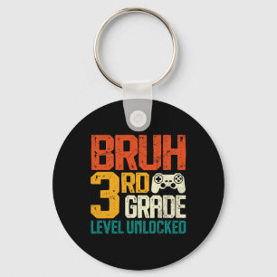 Llavero De vuelta a la escuela jugador de 3er grado Bruh n