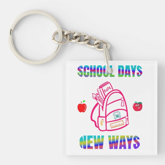 Llavero De vuelta a la escuela, los días escolares nuevas  (Frente)