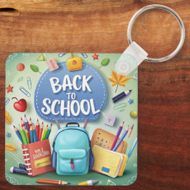 Llavero De Vuelta A La Escuela - Personalizado Hizo Claves