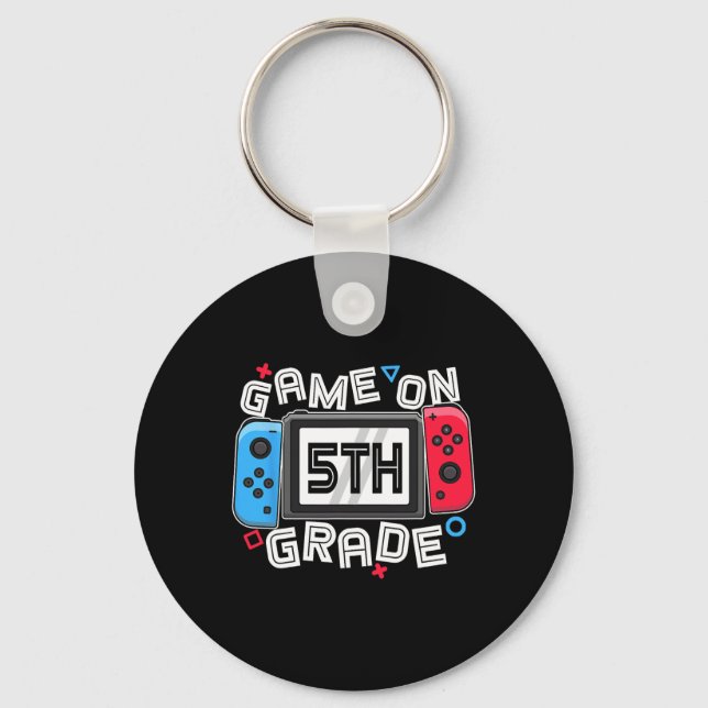 Llavero De Vuelta Al Juego Escolar En 5º Grado Jugador De  (Anverso)