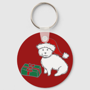 Llavero de Westie del navidad