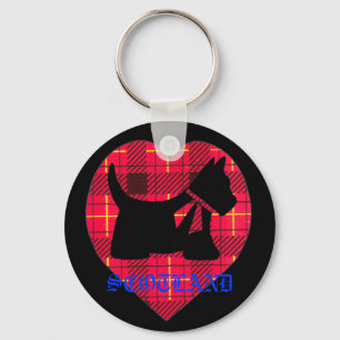 Llavero de Westie Escocia del tartán