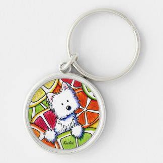 Llavero de Westie KiniArt de la fruta cítrica