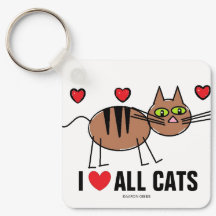 Llavero de Yo Amo a Todos los Gatos