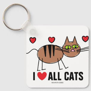 Llavero de Yo Amo a Todos los Gatos