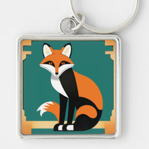 Llavero de zorro Art Deco