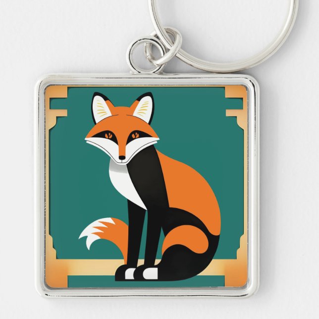 Llavero de zorro Art Deco (Frente)