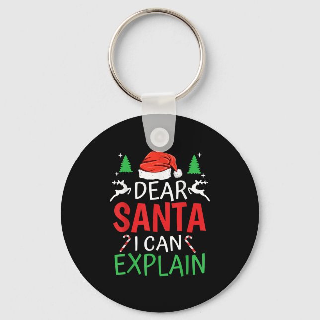 Llavero Dear Santa I Can Explain Funny Christmas Joke Humo (Anverso)