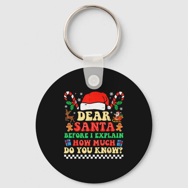 Llavero Dear Santa I Can Explain Funny Christmas Xmas Squa (Anverso)