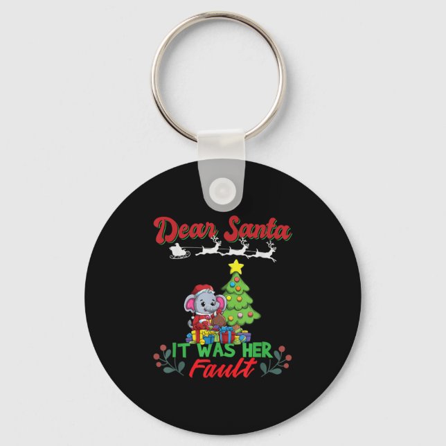 Llavero Dear Santa It Was Her Fault Siblings Matching Xmas (Anverso)