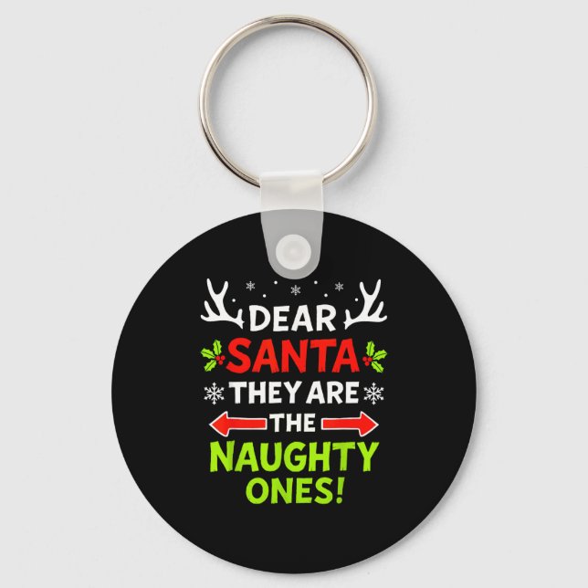 Llavero Dear Santa They Naughty Ones Christmas Xmas Men Wo (Anverso)