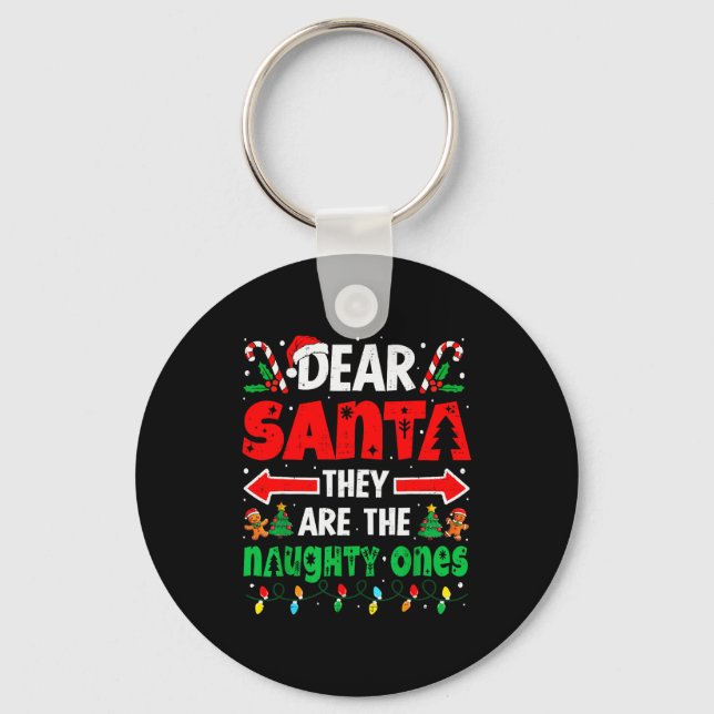 Llavero Dear Santa They Naughty Ones Funny Christmas Men W (Anverso)