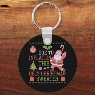 Llavero Debido a la inflación, este es mi suéter Navidad f