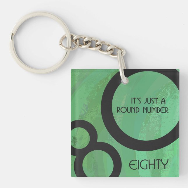 Llavero Década Verde 80 cumpleaños (Frente)